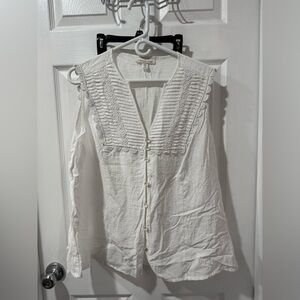 Coldwater Creek white Lace Trim sleeveless blouse size 2X